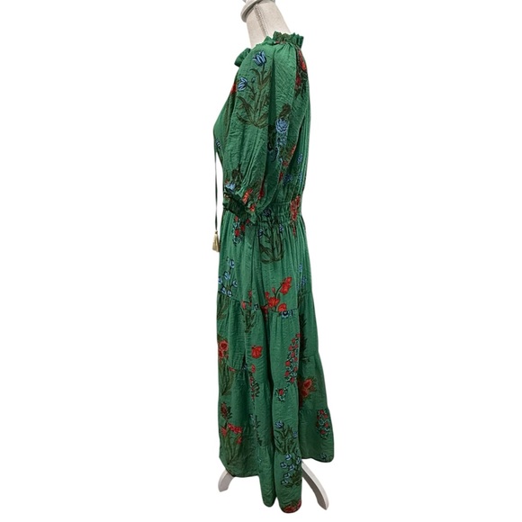 Anthropologie THML Green Floral Tamara Midi Dress - Picture 9 of 16